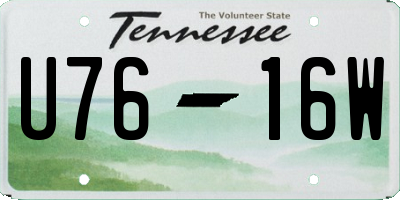 TN license plate U7616W