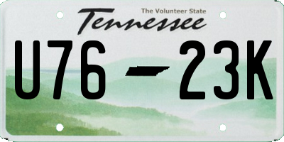TN license plate U7623K