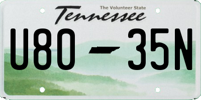 TN license plate U8035N