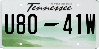 TN license plate U8041W