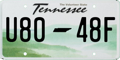 TN license plate U8048F