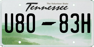 TN license plate U8083H