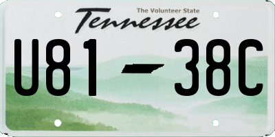 TN license plate U8138C