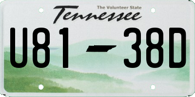 TN license plate U8138D