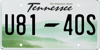 TN license plate U8140S