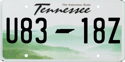 TN license plate U8318Z