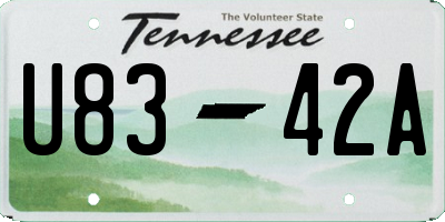 TN license plate U8342A