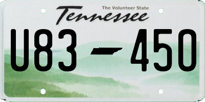 TN license plate U8345O