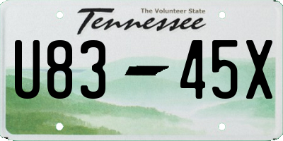 TN license plate U8345X