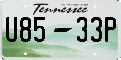 TN license plate U8533P