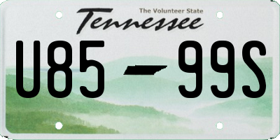 TN license plate U8599S