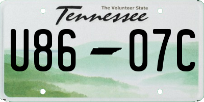 TN license plate U8607C