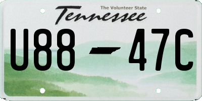 TN license plate U8847C