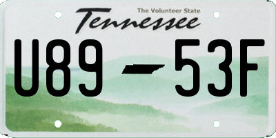 TN license plate U8953F