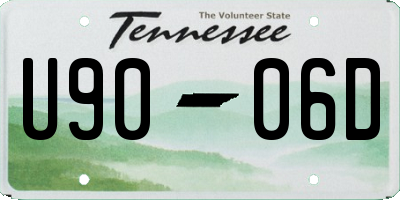TN license plate U9006D