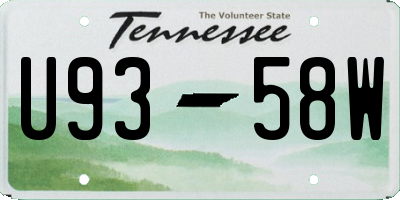 TN license plate U9358W