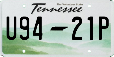 TN license plate U9421P