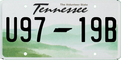 TN license plate U9719B