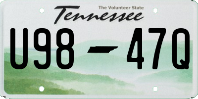 TN license plate U9847Q