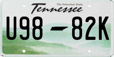 TN license plate U9882K