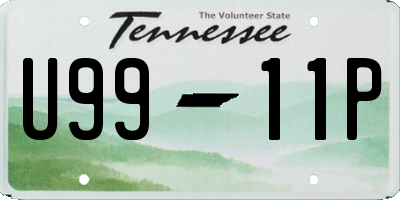 TN license plate U9911P