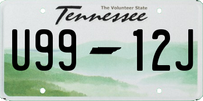 TN license plate U9912J