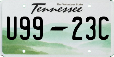 TN license plate U9923C