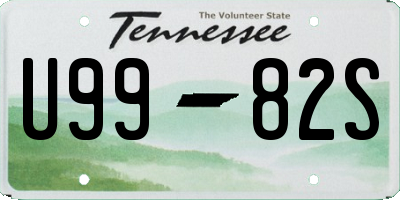 TN license plate U9982S