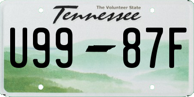 TN license plate U9987F