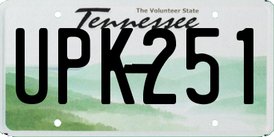 TN license plate UPK251