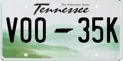 TN license plate V0035K