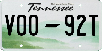 TN license plate V0092T