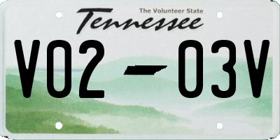 TN license plate V0203V