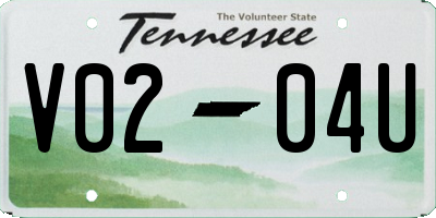 TN license plate V0204U