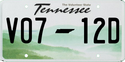 TN license plate V0712D