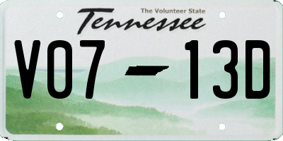 TN license plate V0713D