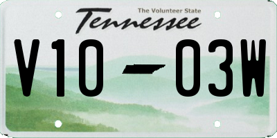 TN license plate V1003W