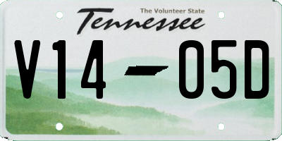 TN license plate V1405D