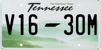 TN license plate V1630M