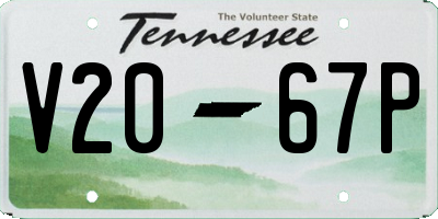 TN license plate V2067P