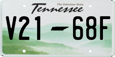 TN license plate V2168F