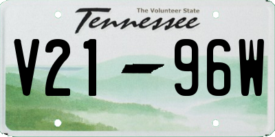 TN license plate V2196W