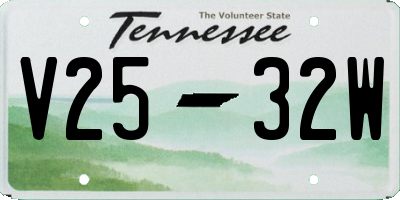 TN license plate V2532W