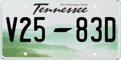 TN license plate V2583D