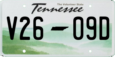 TN license plate V2609D