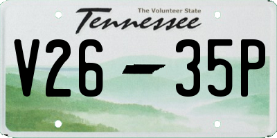 TN license plate V2635P