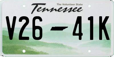 TN license plate V2641K