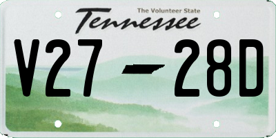 TN license plate V2728D