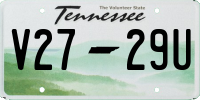 TN license plate V2729U