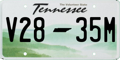 TN license plate V2835M